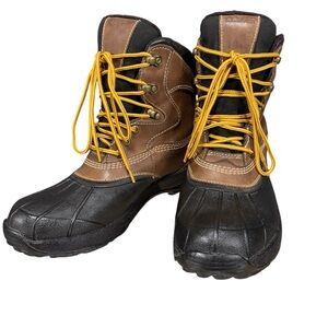 L.L. Bean Brown and Black Women’s Storm Chaser Boots with Yellow Laces